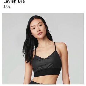 ALO yoga Lavish Bra Black Strappy Bra Top